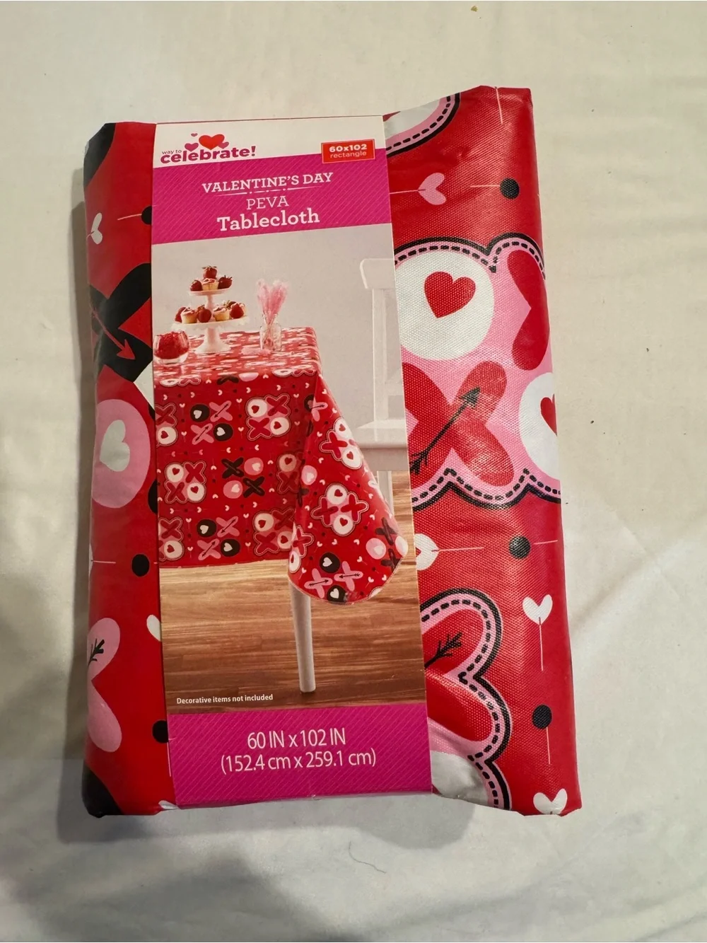 Valentine's Day Red & Pink PEVA Tablecloth